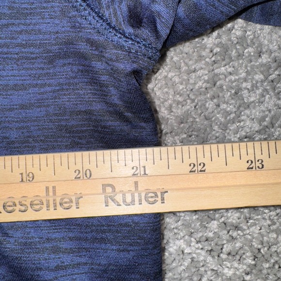 Eddie Bauer Mens Blue Heathered 1/4 Zip Pullover Fleece Sweatshirt Size Medium - Picture 5 of 7